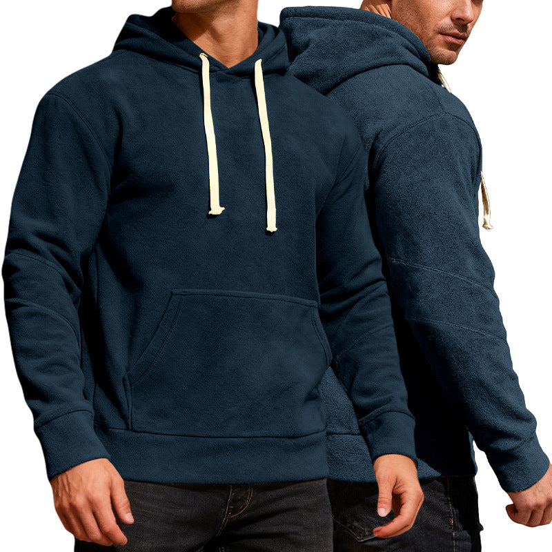 Mens Casual Sporty Loose-fit Hoodie With Pockets