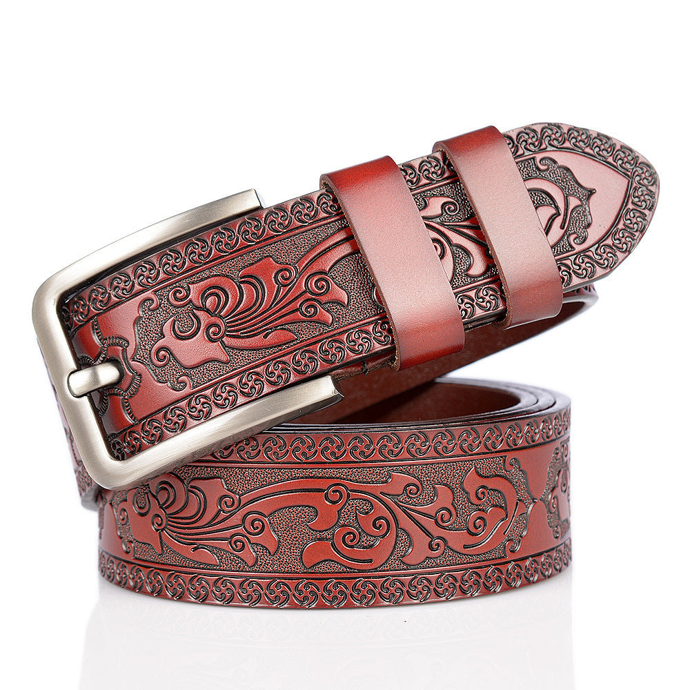 Carved Craft Men's Cattlehide Leather Belt