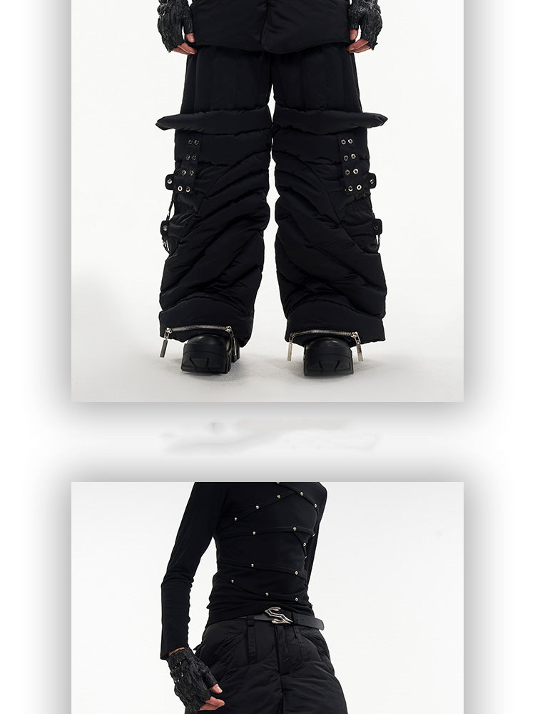 Men's Winter Casual Pants With Folded And Thickened Legs