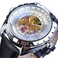 Business-Casual Blue Glass Hollowed-Out Large-Dial Automatic Mechanical Watch