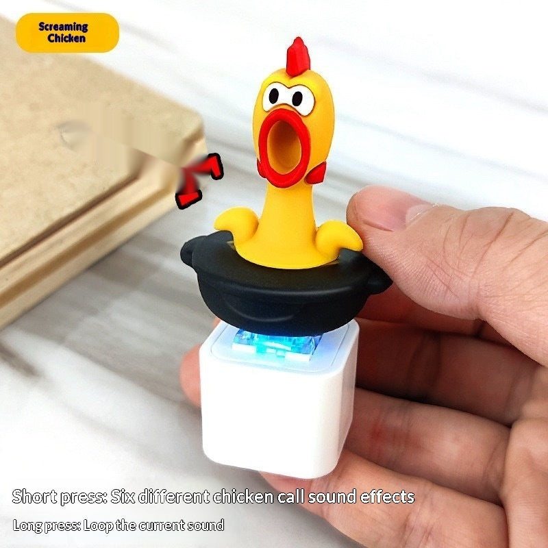 Glowing Stress-relief Button Toy Pendant Keychain