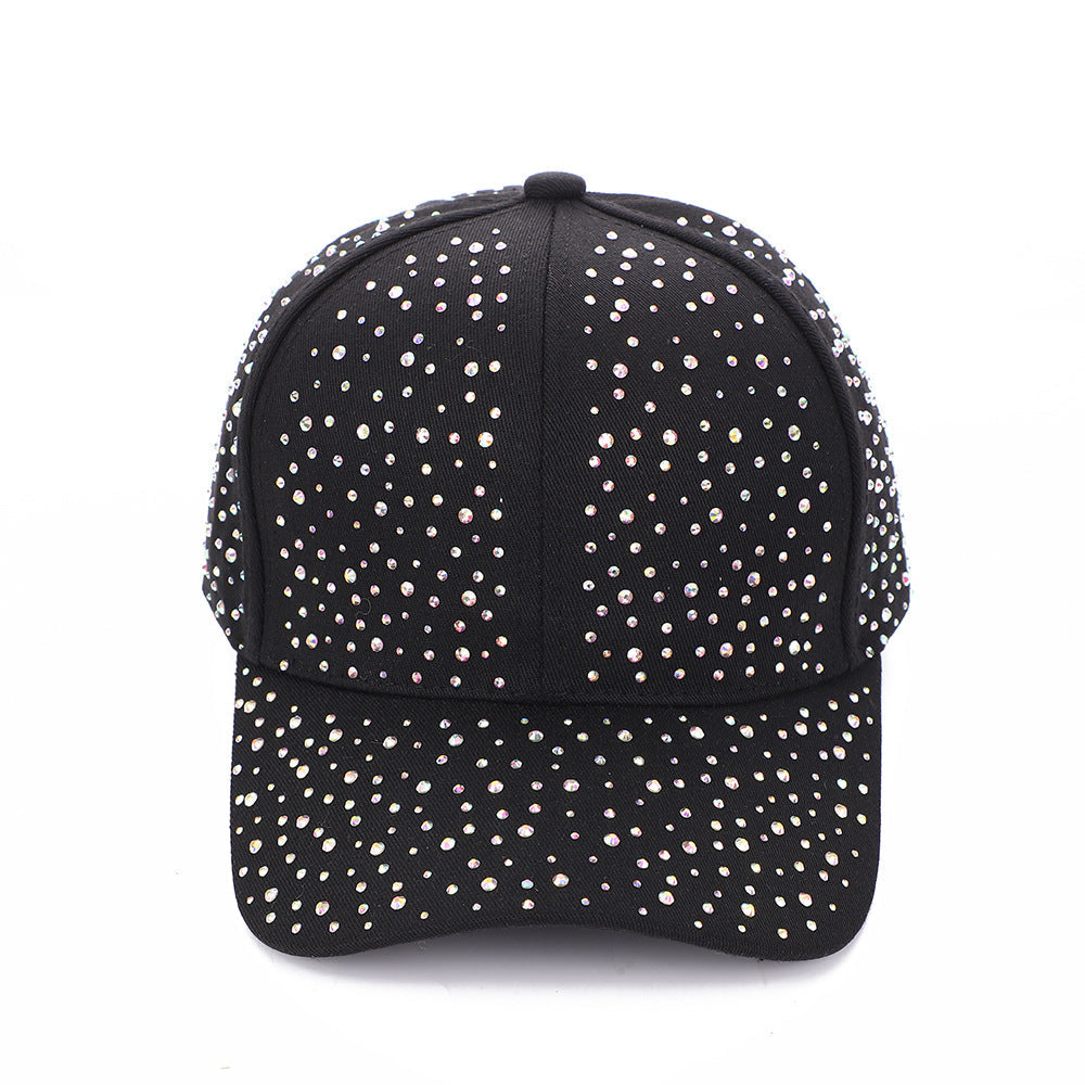 Star-shaped Beaded Baseball Cap With Diamonds - Simple And Casual Style, Suitable For Both Men And Women For Outdoor Outings, Stage Performances.