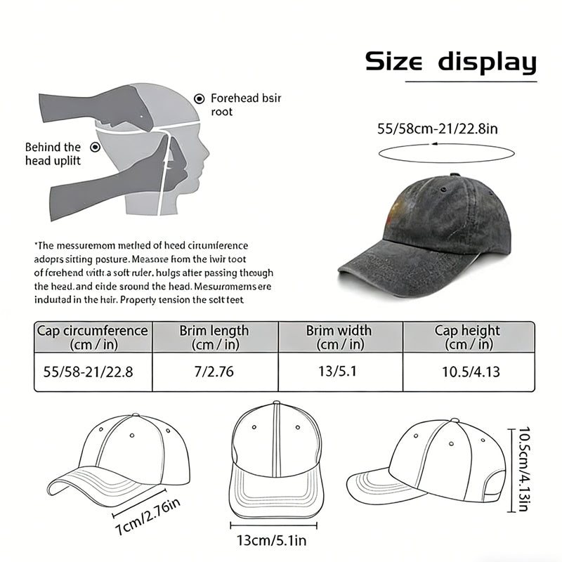 Halloween Golf Skull Embroidered Baseball Cap – Vintage Washed Distressed Hat