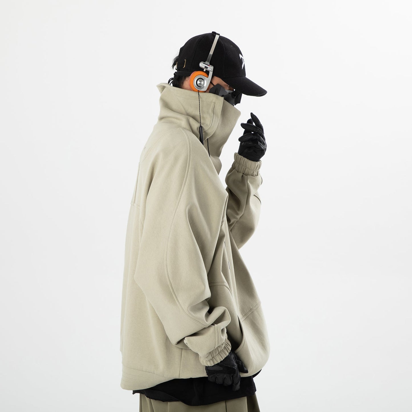 HiH49 Pull Col Montant Précision Olive