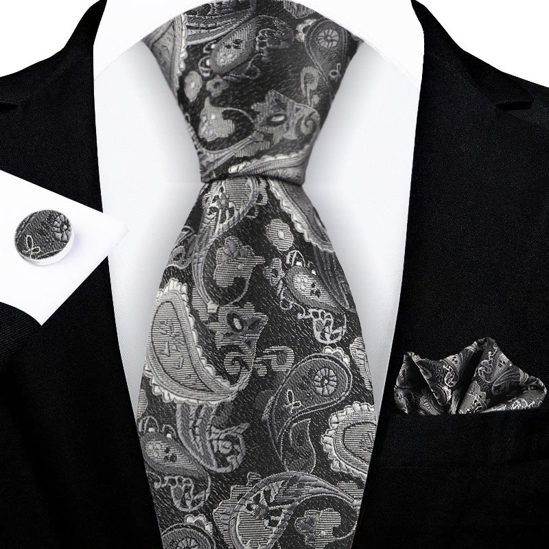 Jacquard-embroidered Cashew Flower Tie