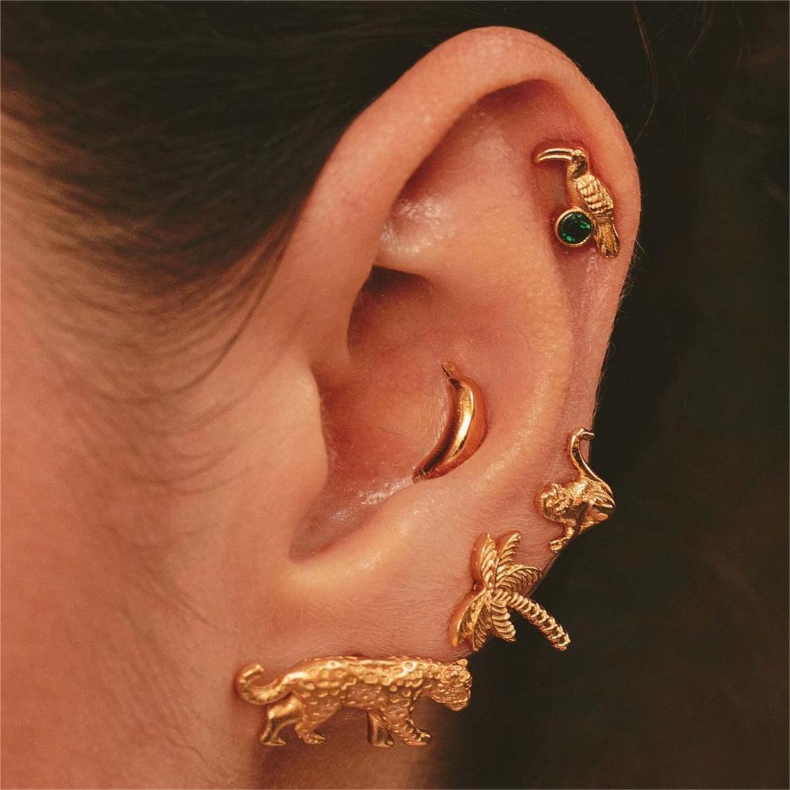 Fashionable And Cute Stainless Steel 18K Gold-plated Earrings