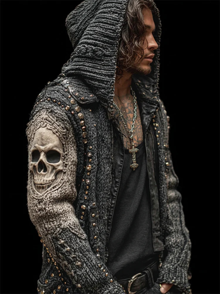 Stylish Winter Warmth Flannel 3D-Printed Hooded Zip-Up Cardigan