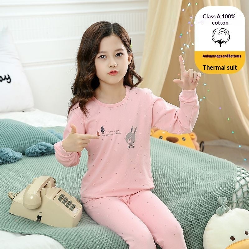 100 Cotton Underwear Set Autumn Tops And Pants Base-layer Shirts