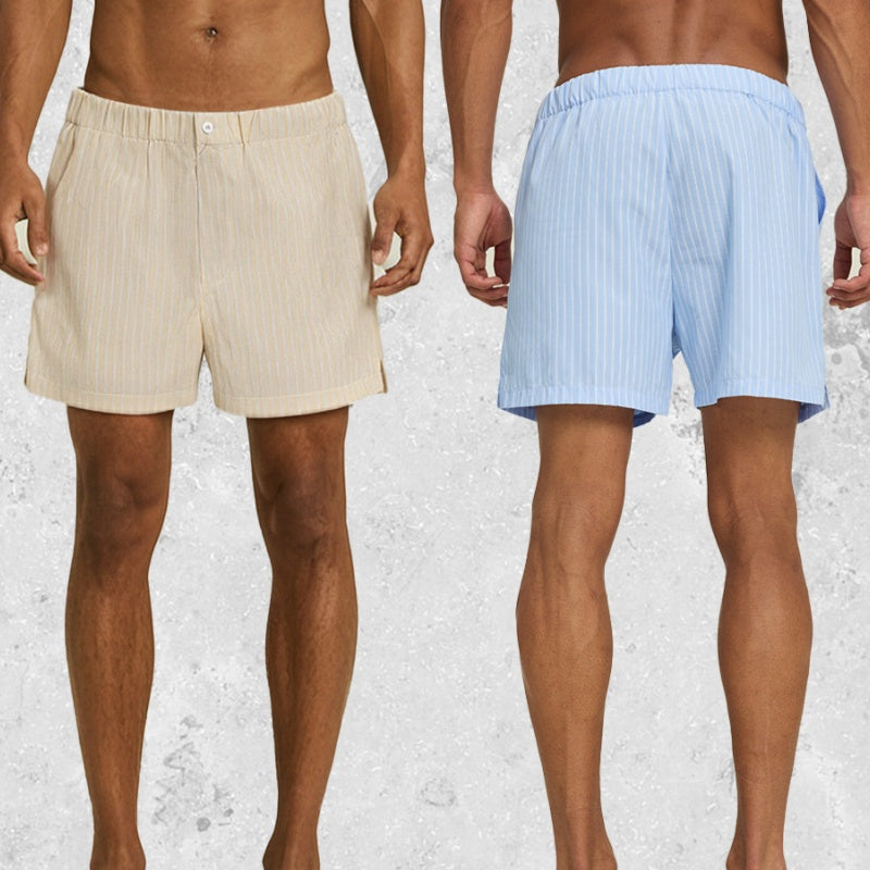 Mens Summer Lightweight Loose-fit Striped Ultra-short Shorts Minimalist Style