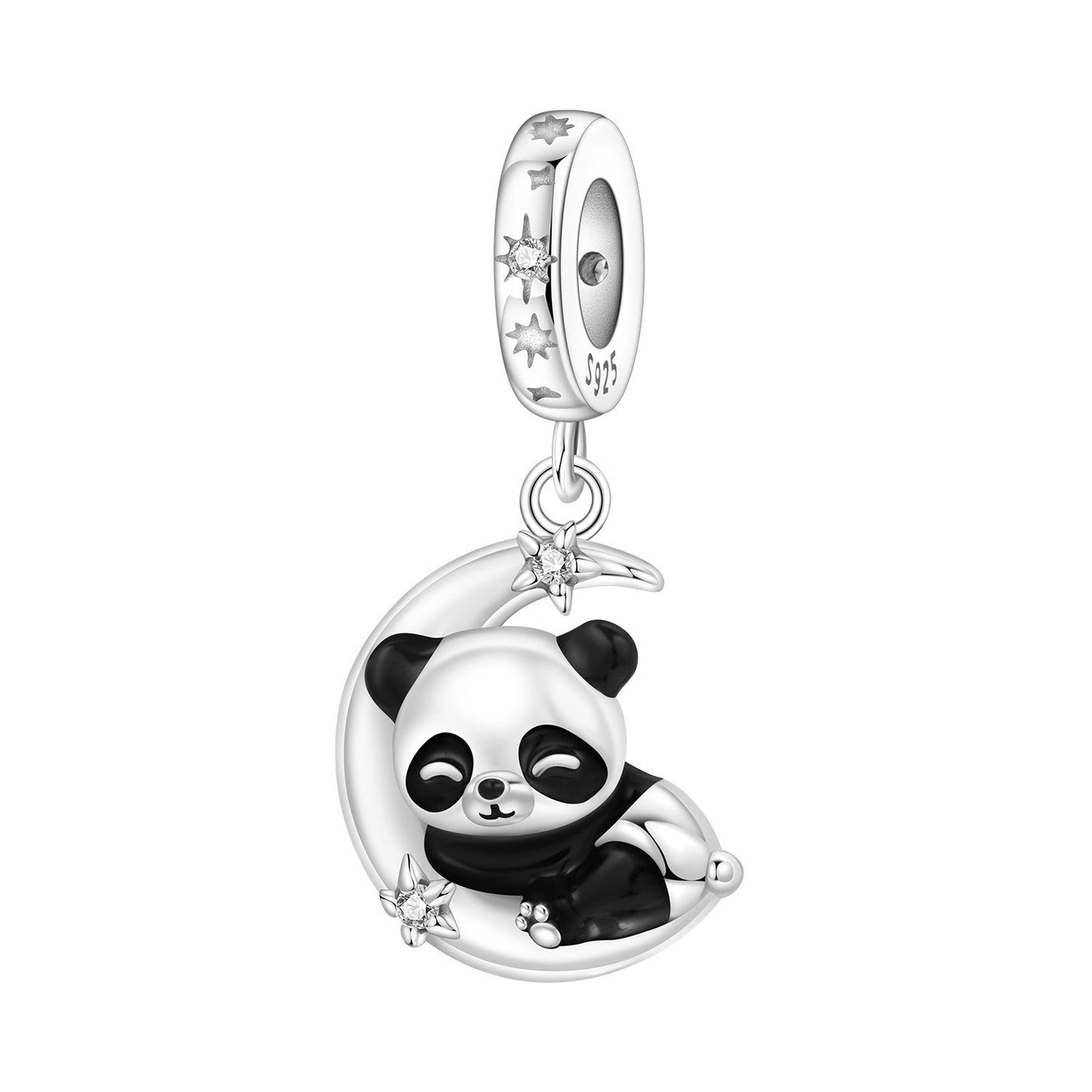 Cute Bamboo Panda DIY Copper Bead Pendant Jewelry Accessory