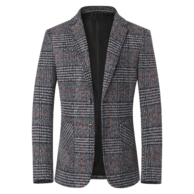 Mid-age Mens Suit Dad-style Casual Single-breasted Blazer