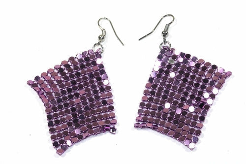 Shimmer Mesh Drop Earrings 2.5 Inch Lightweight For Women