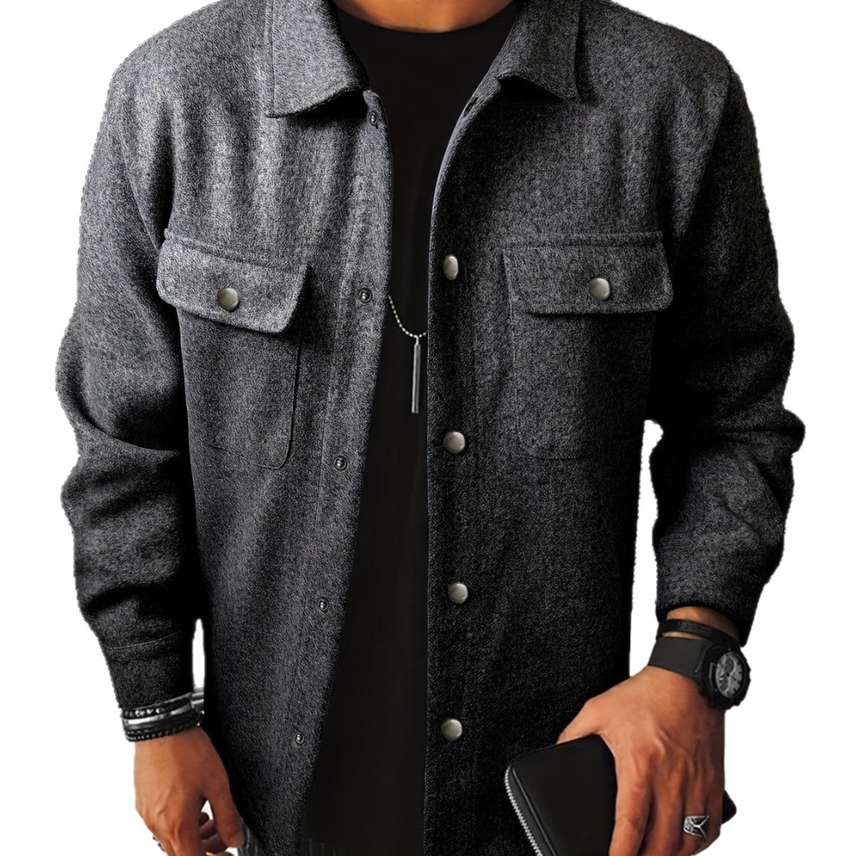 Notch-lapel Jacket Workwear Coat Mens