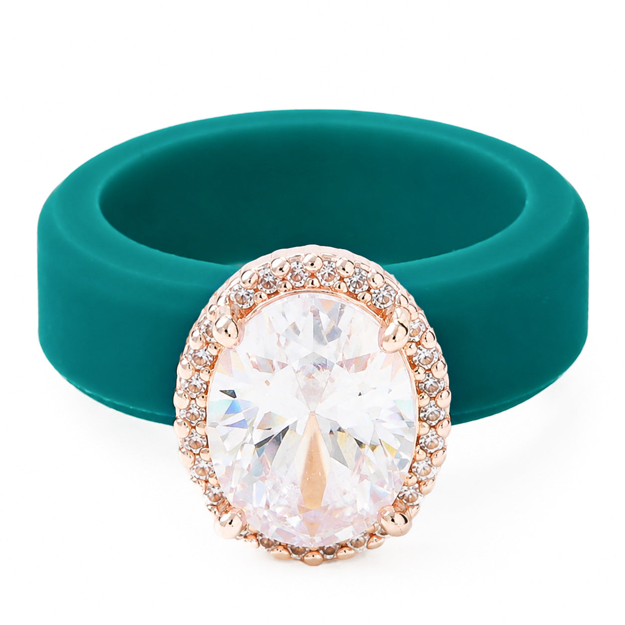 Niche Silicone Ring With Zircon Inlays
