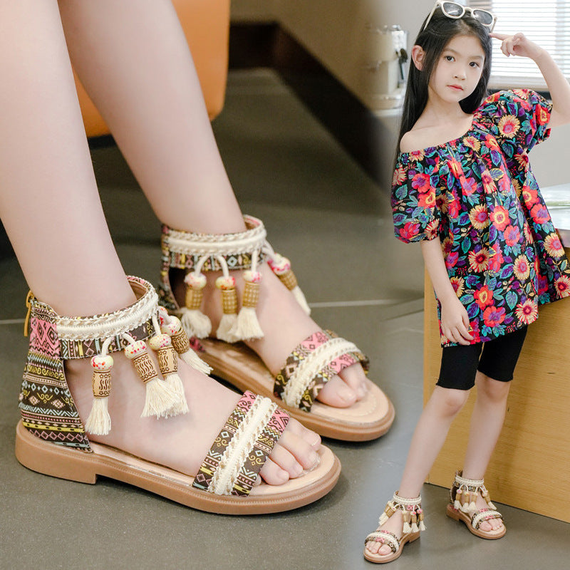 Summer Ethnic Style Retro Children's Roman Sandals