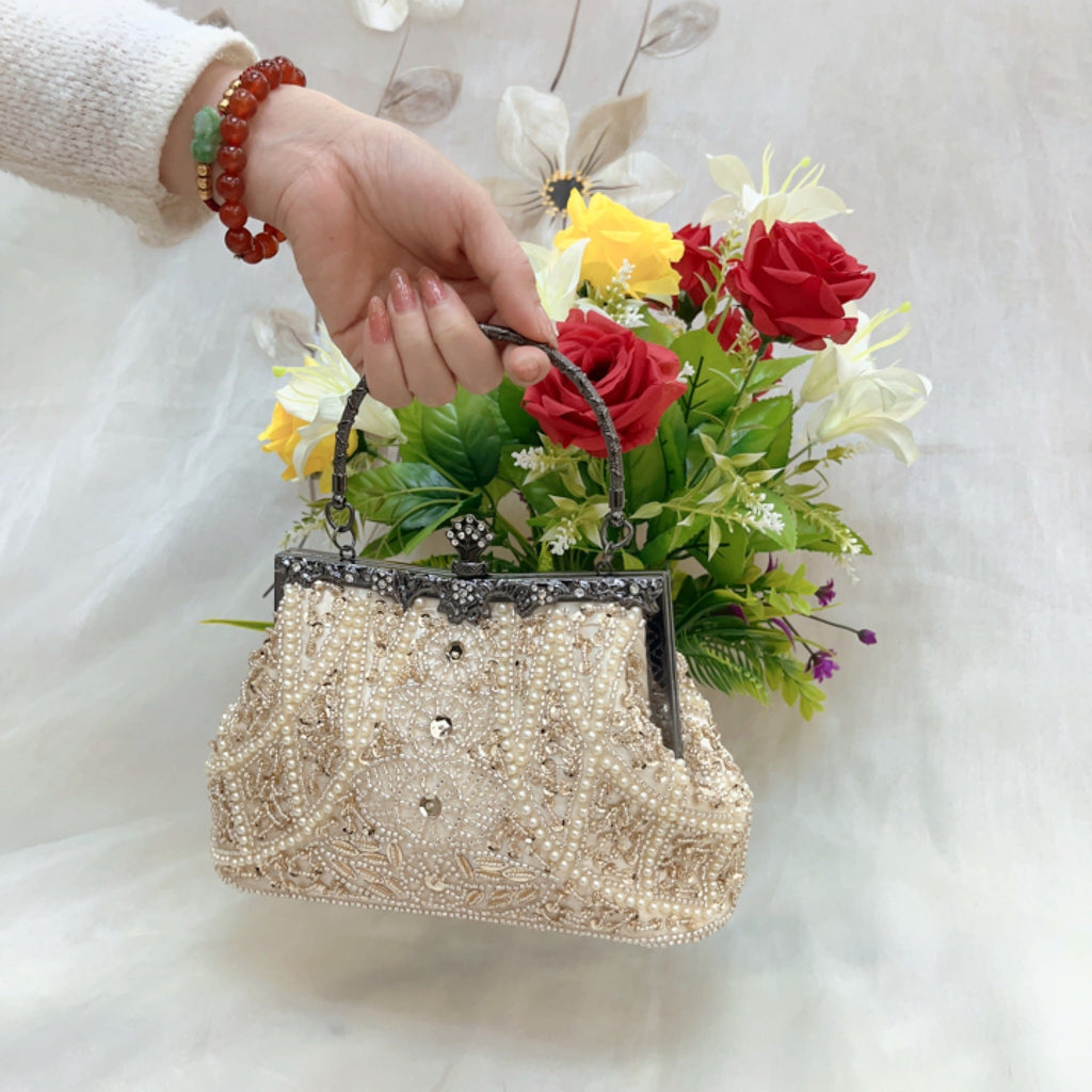 Retro Classic Fashionable Womens All-Handmade Beaded Handbag