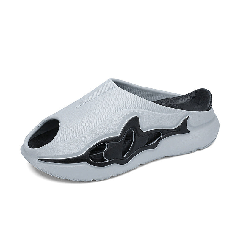 Sports-style Non-slip Deodorizing Thick-soled Shark Slippers For Home Use
