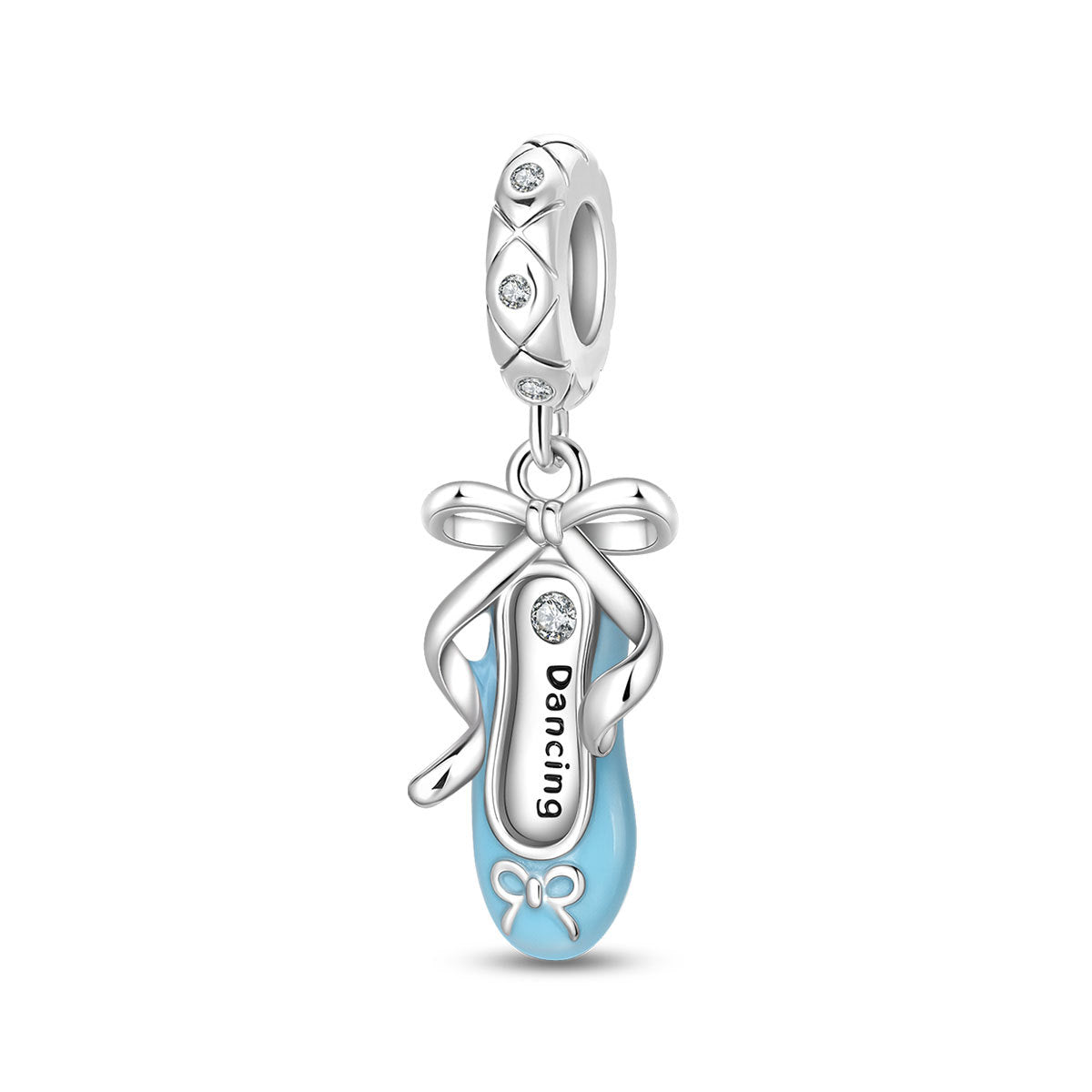 Blue Oil-drip Plated Silver Bow Bracelet And Necklace With Beads