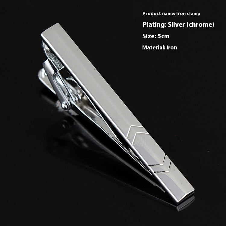 Men's Formal Wear Business Silver Simple Fashion Short Tie Clip