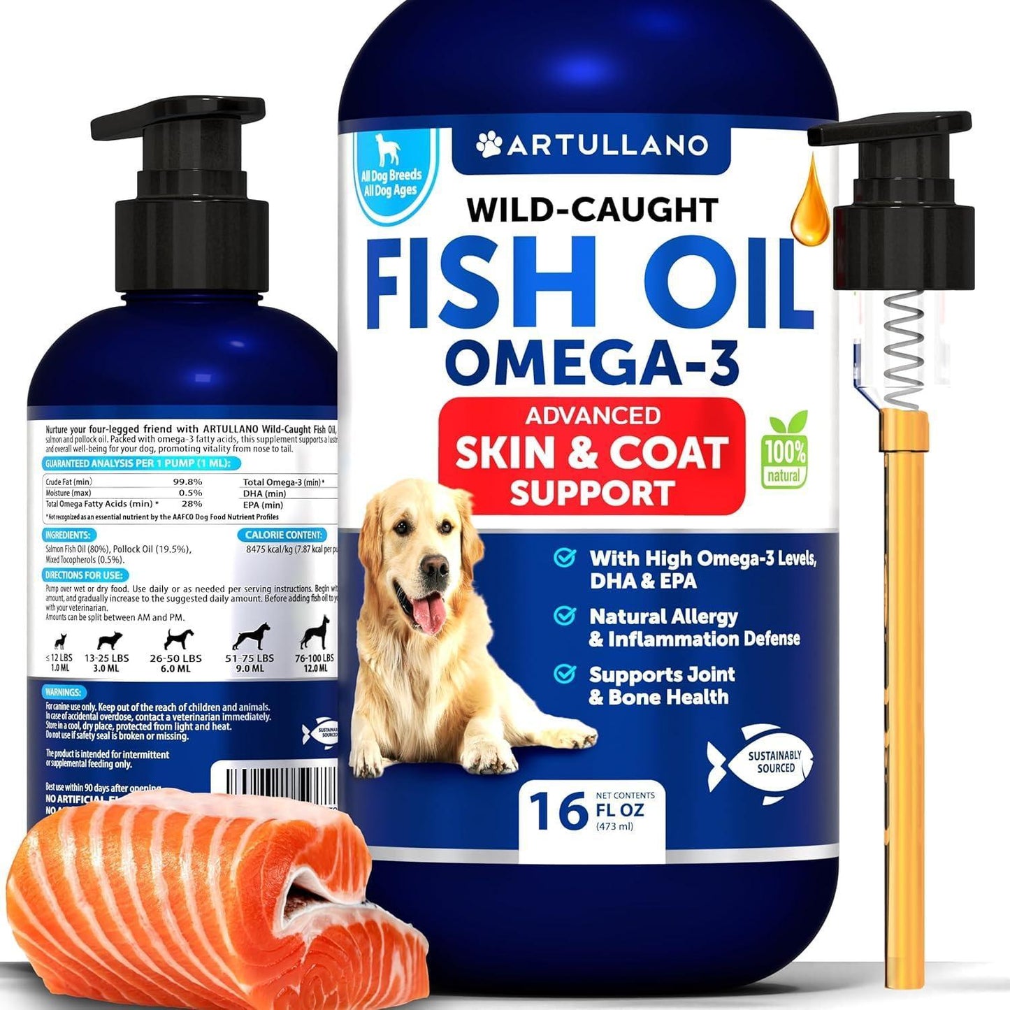 Omega-3 Fish Oil for Dogs 16 fl oz Skin & Coat Support