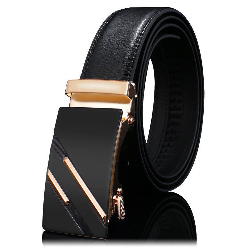 Mens Genuine Leather Belt With Automatic Buckle
