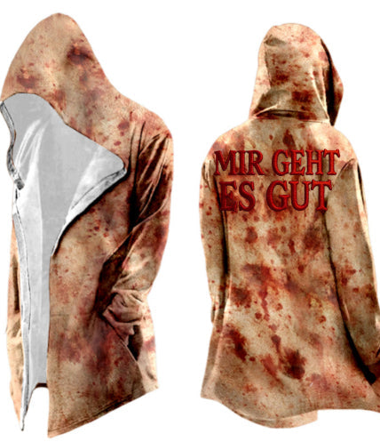 Mens Mid-Length Digital-Print Abstract Cape