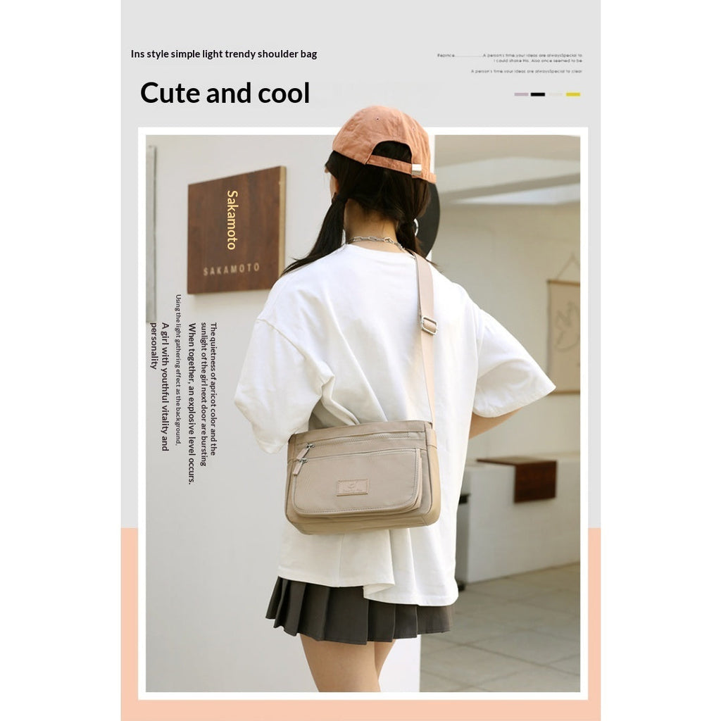 Foreign Trade Women's Bags 2026 New Trendy Shoulder Bag Waterproof Nylon Bag Multi-Layer Crossbody Bag Korean Style Versatile Backpack