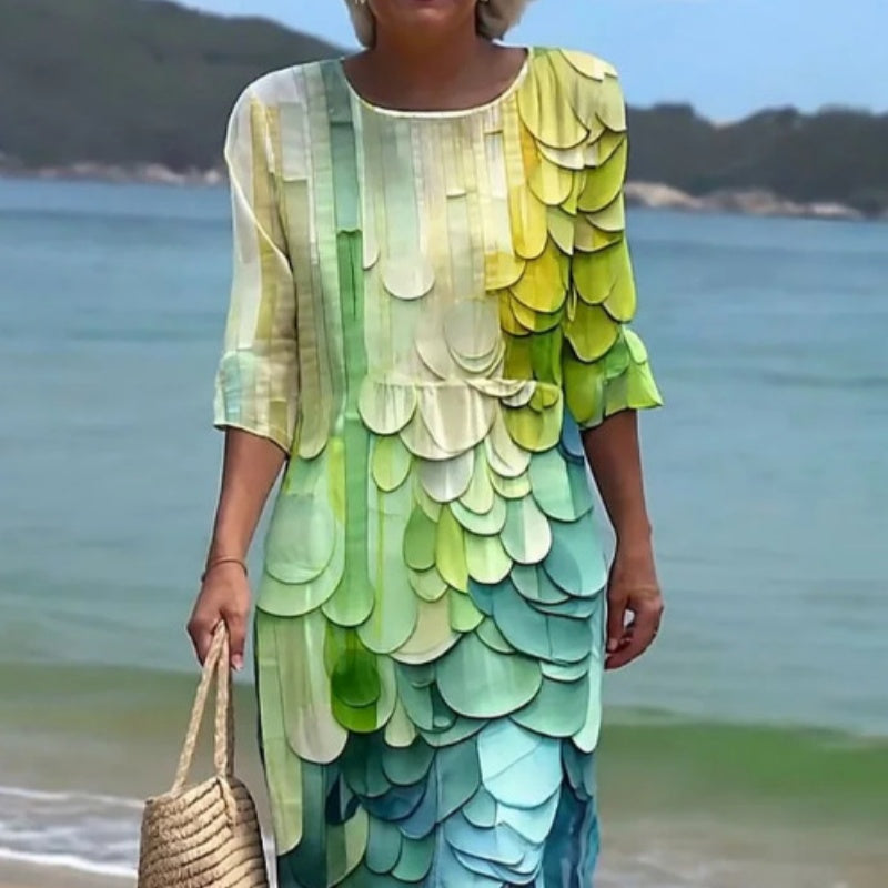 Floral Art Print Casual Holiday Dress