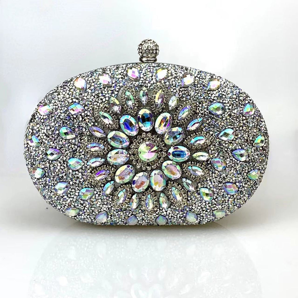 European And American Womens Evening Clutch Diamond-embellished Bag
