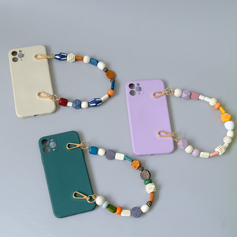 Fashionable Colorful Retro Handmade Wooden Chain Short Handbag Carrying Chain