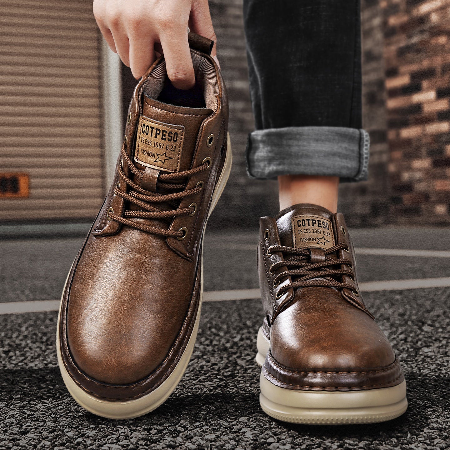 Retro Mid-top Boots Mens Casual