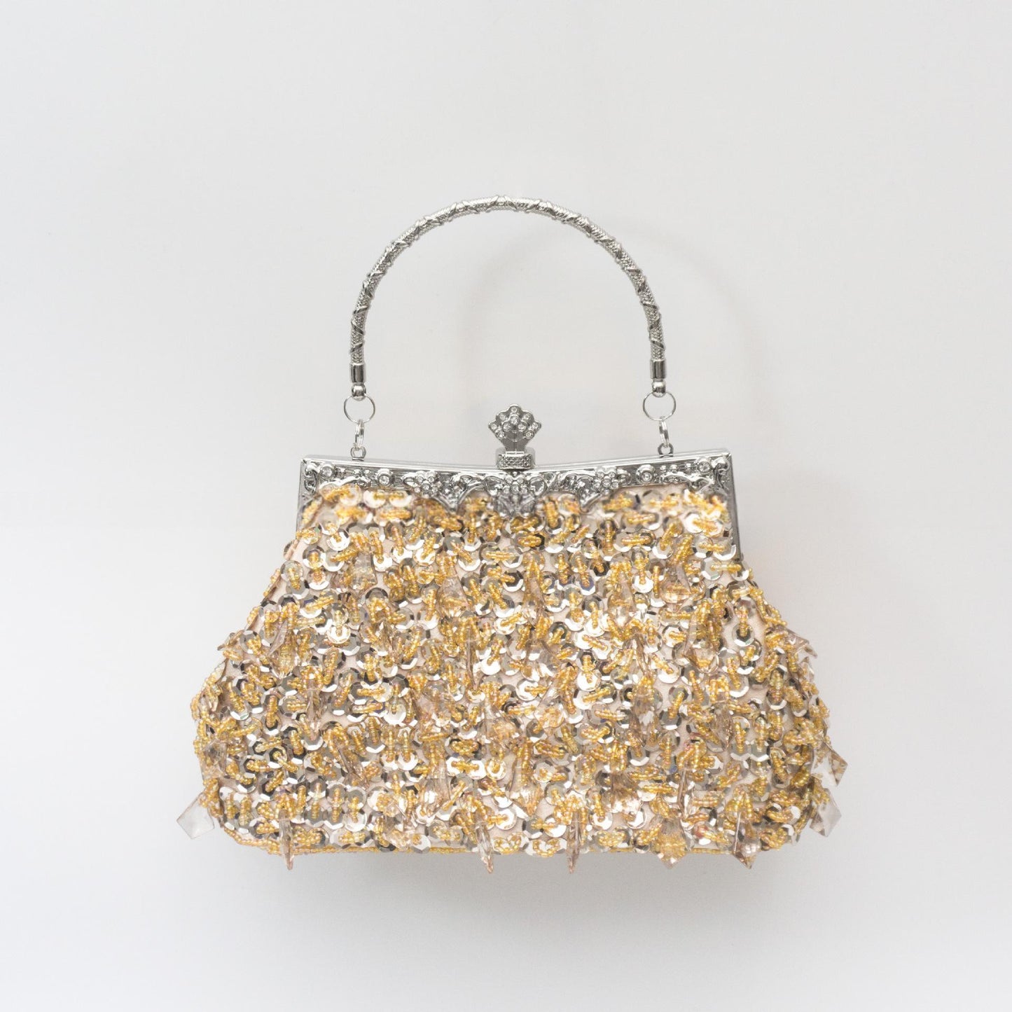 Vintage Handmade Beaded Embroidery Evening Bag For Gowns