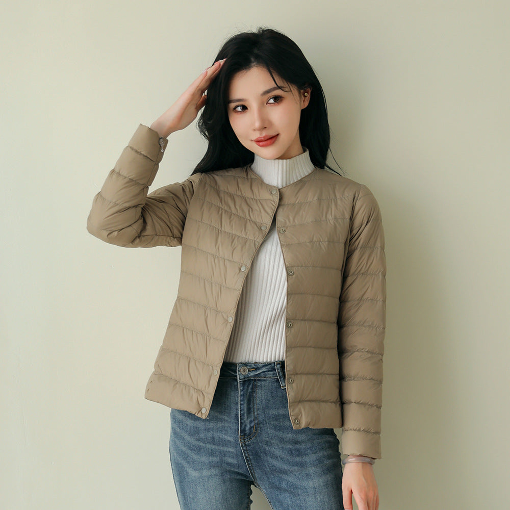 Womens Lightweight White Duck Down Jacket