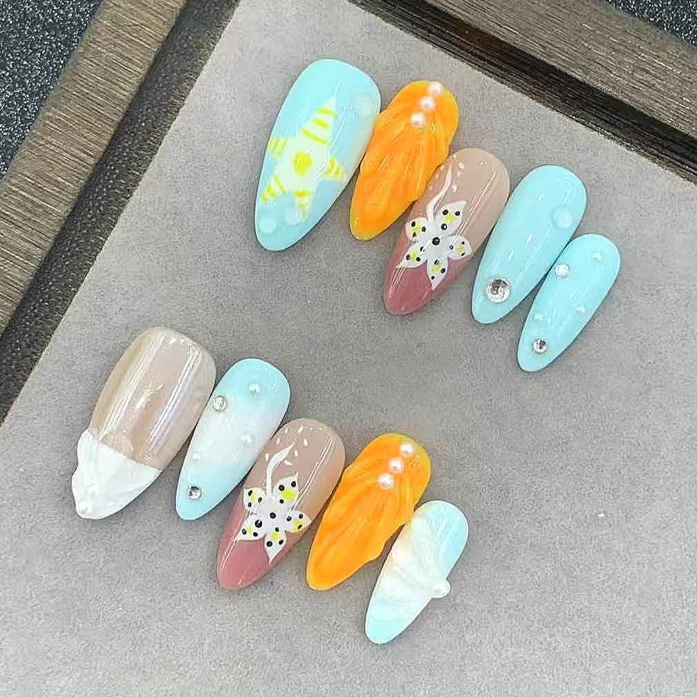 1072 Handmade Nail Wear Nail Art Reusable Press on Nails False Nails