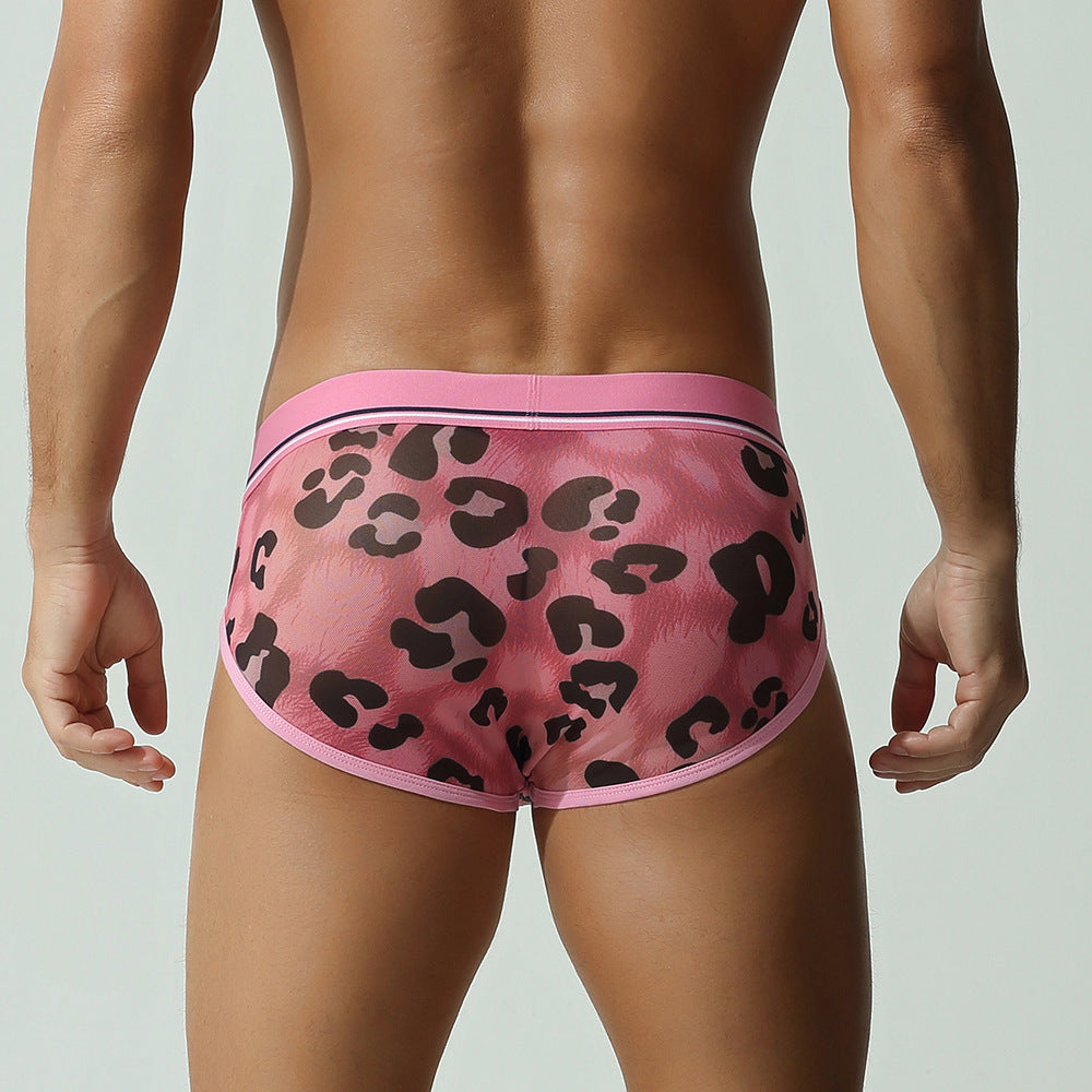 Casual And Versatile Leopard Print Men's Low-rise Briefs
