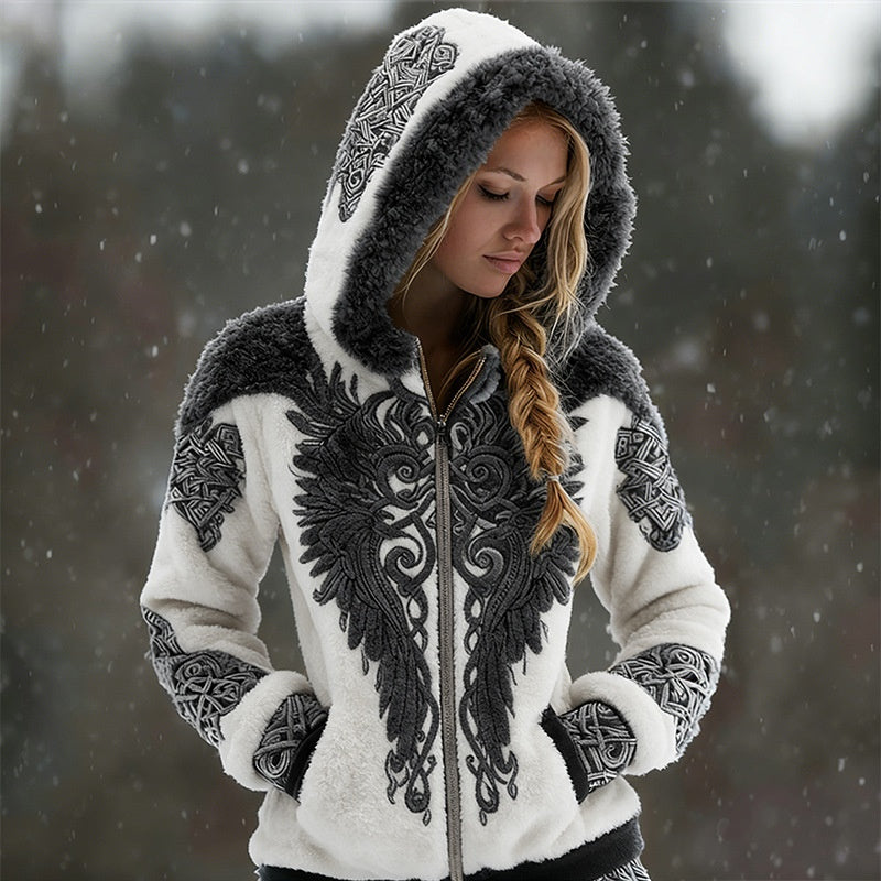 3D Digital Print Fashionable Retro New Zip-Up Hoodie For FallWinter