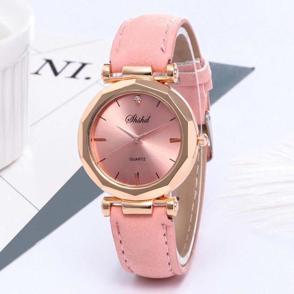 Women Watch Rhinestone Fashion Exquisite Women Leather Casual Watch Luxury Analog Quartz Crystal Wristwatch Bracelet Watch For Women and Girls