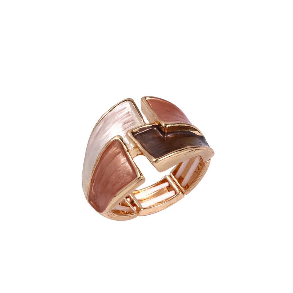 Womens Colorful Painted Oil Casual Ring