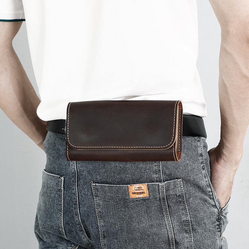 Genuine Leather Mens Cowhide Durable Work Belt-Powered Bag