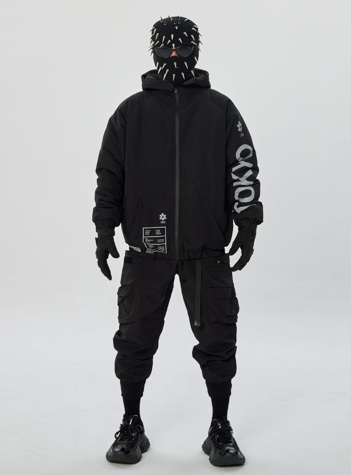 IB433 Doudoune parka noire Tokyo d'hiver