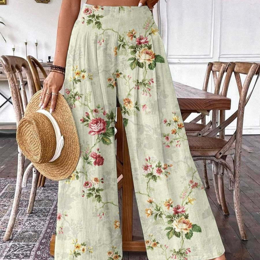 Womens Plus-Size Casual Wide-Leg Athletic Pants
