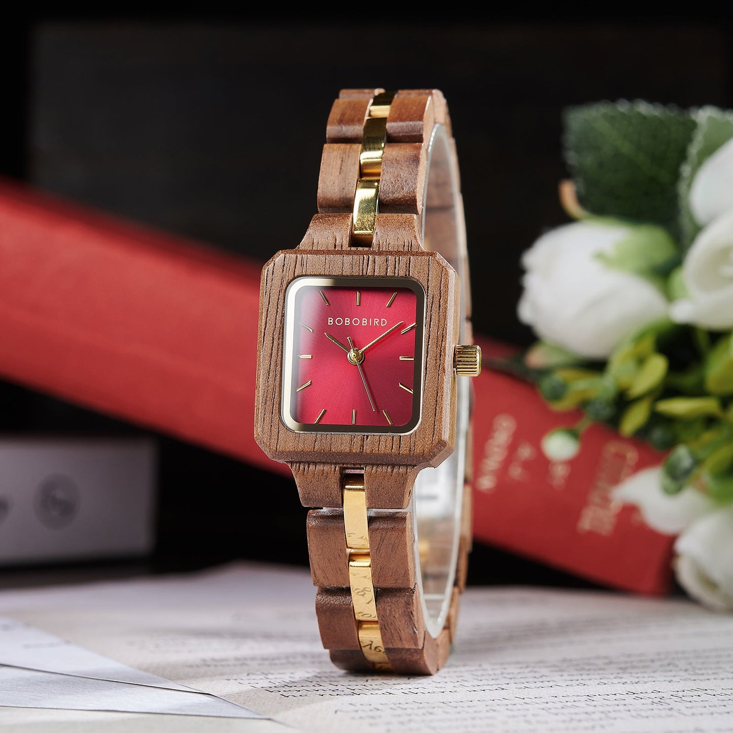 Wooden Wooden Watch Womens Three-Color Quartz Watch