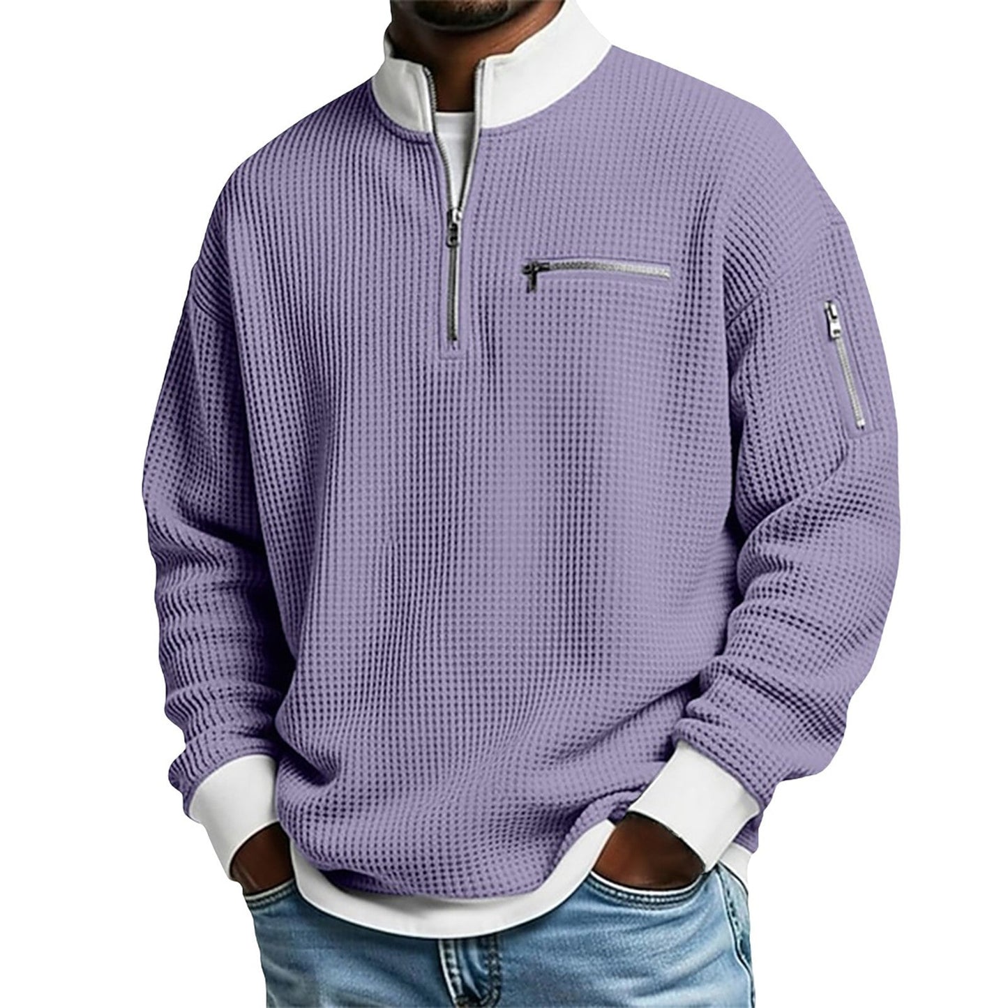 Mens Sports Zip-Up Long-Sleeve Sweatshirt