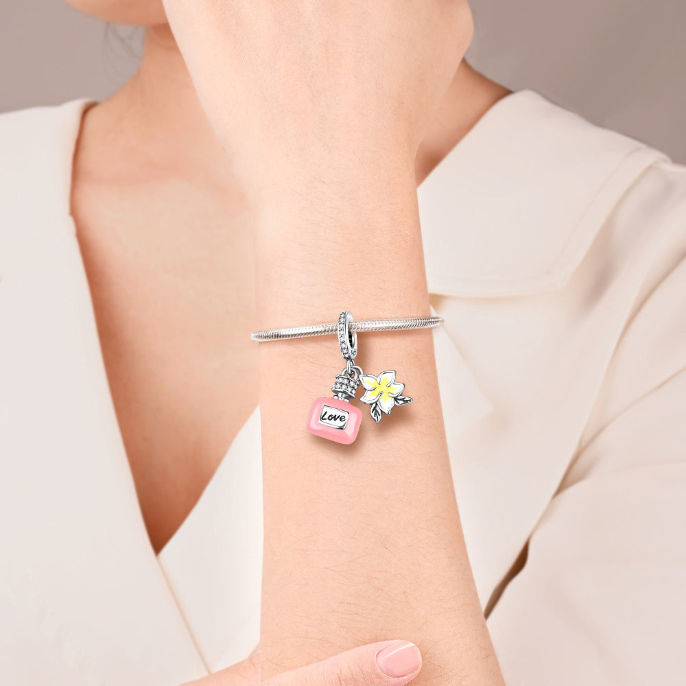 Silver-plated DIY Love Confession Beaded Bracelet Jewelry