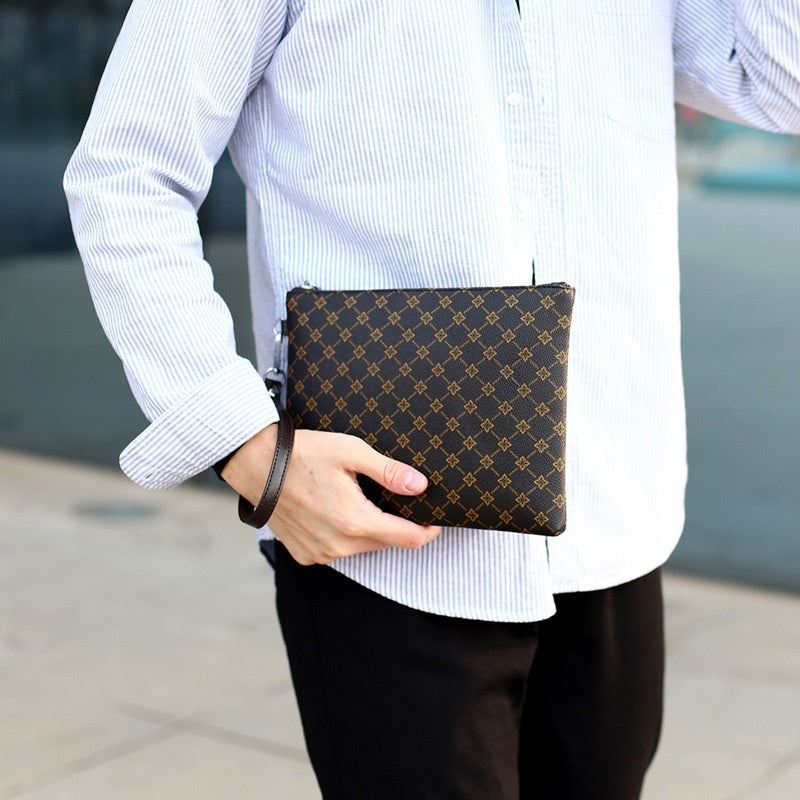 Men's Clutch Clutch Envelope Package Casual Gingham Check