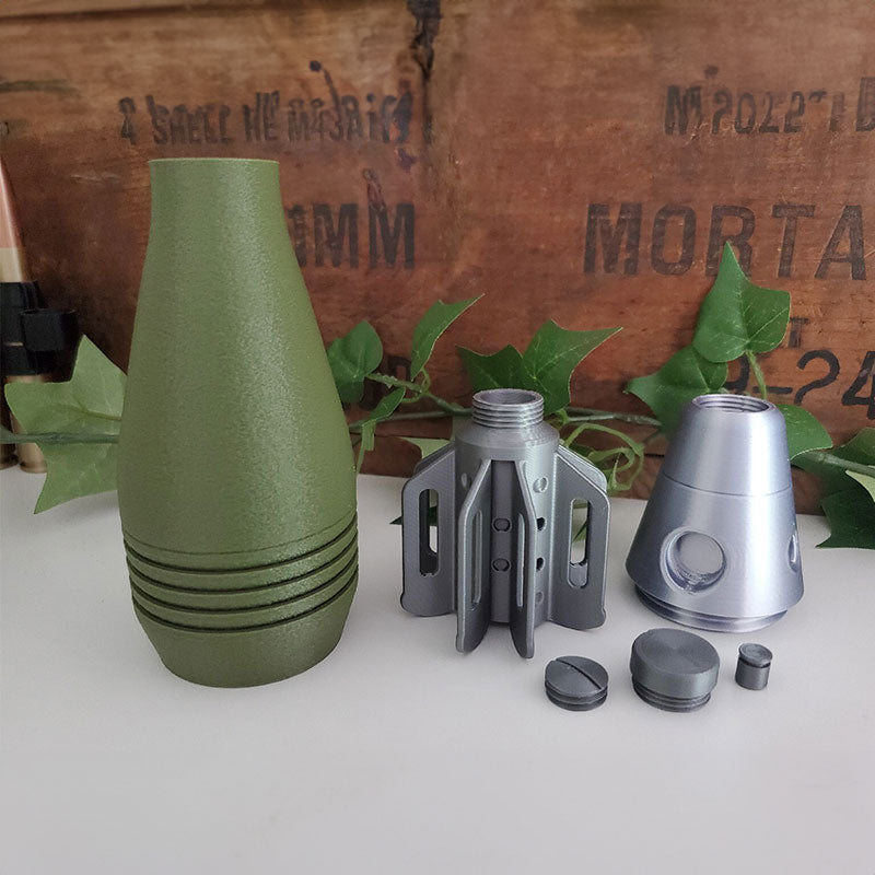 60mm Mortar Shell M2 Pen Holder - Realistic 3D Printed Replica for Office Desk, Home Study Assembly, Storage & Decoration Gift