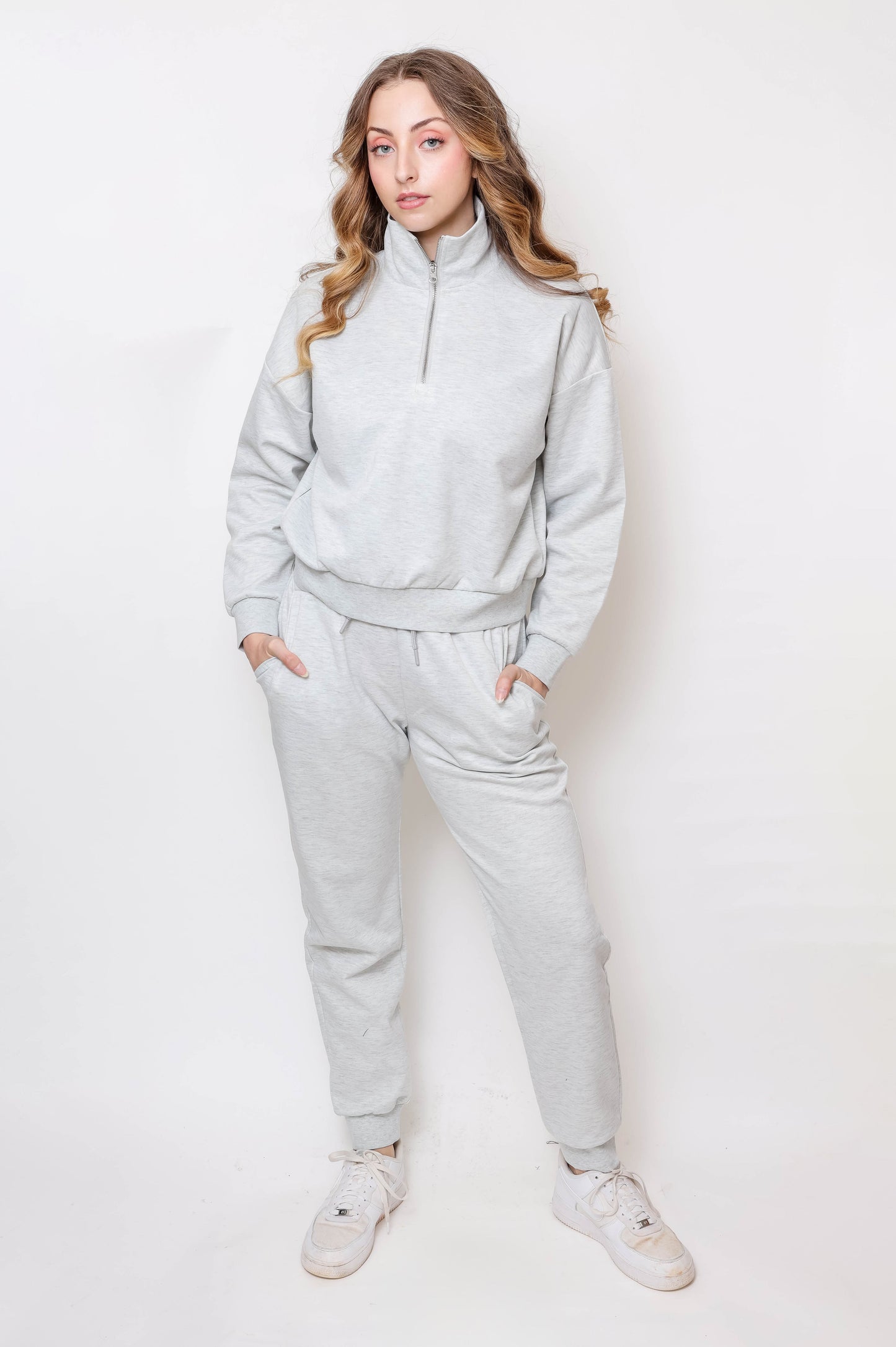 Women's Quarter-Zip Pullover & Jogger Set
