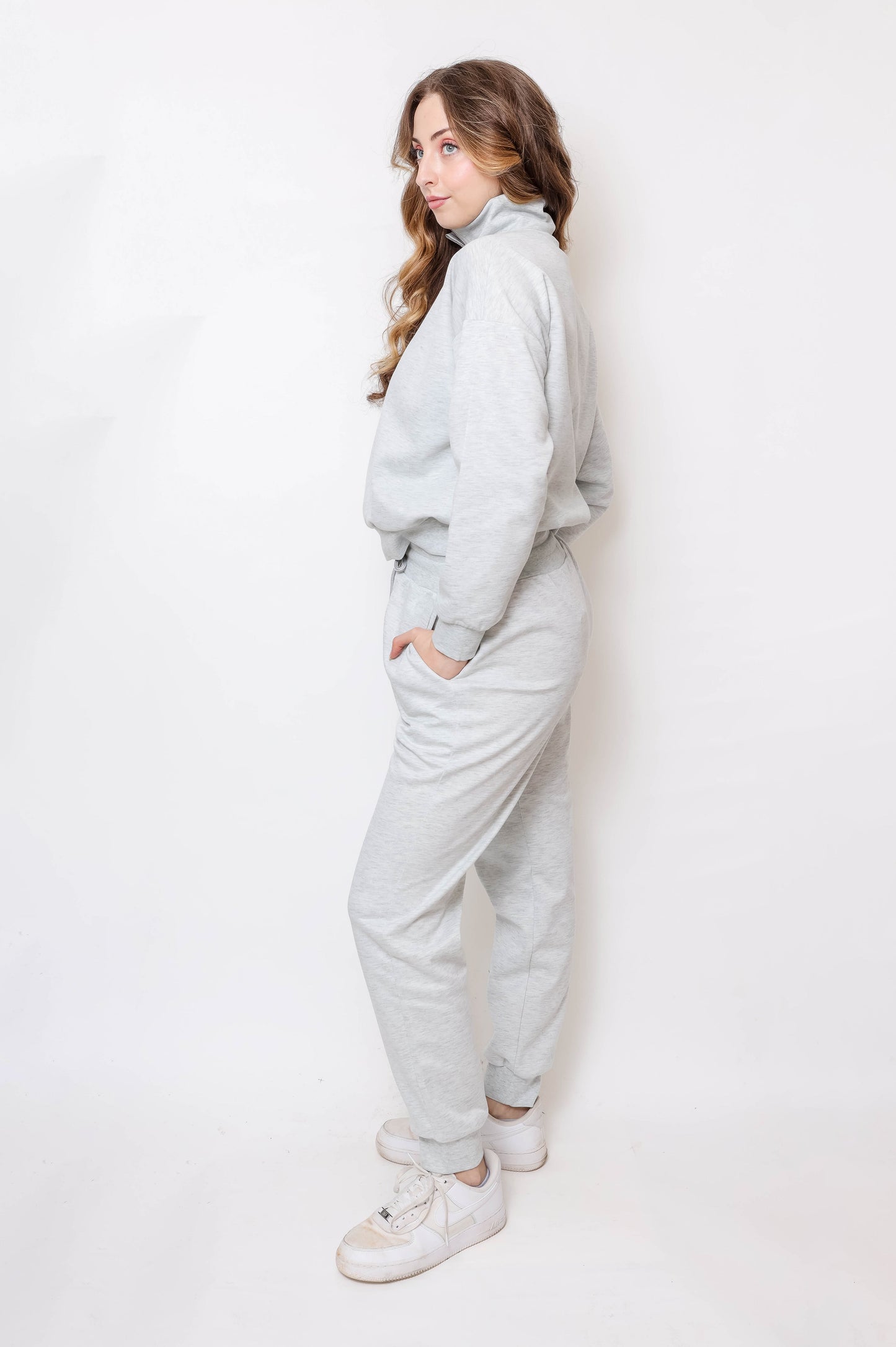 Women's Quarter-Zip Pullover & Jogger Set
