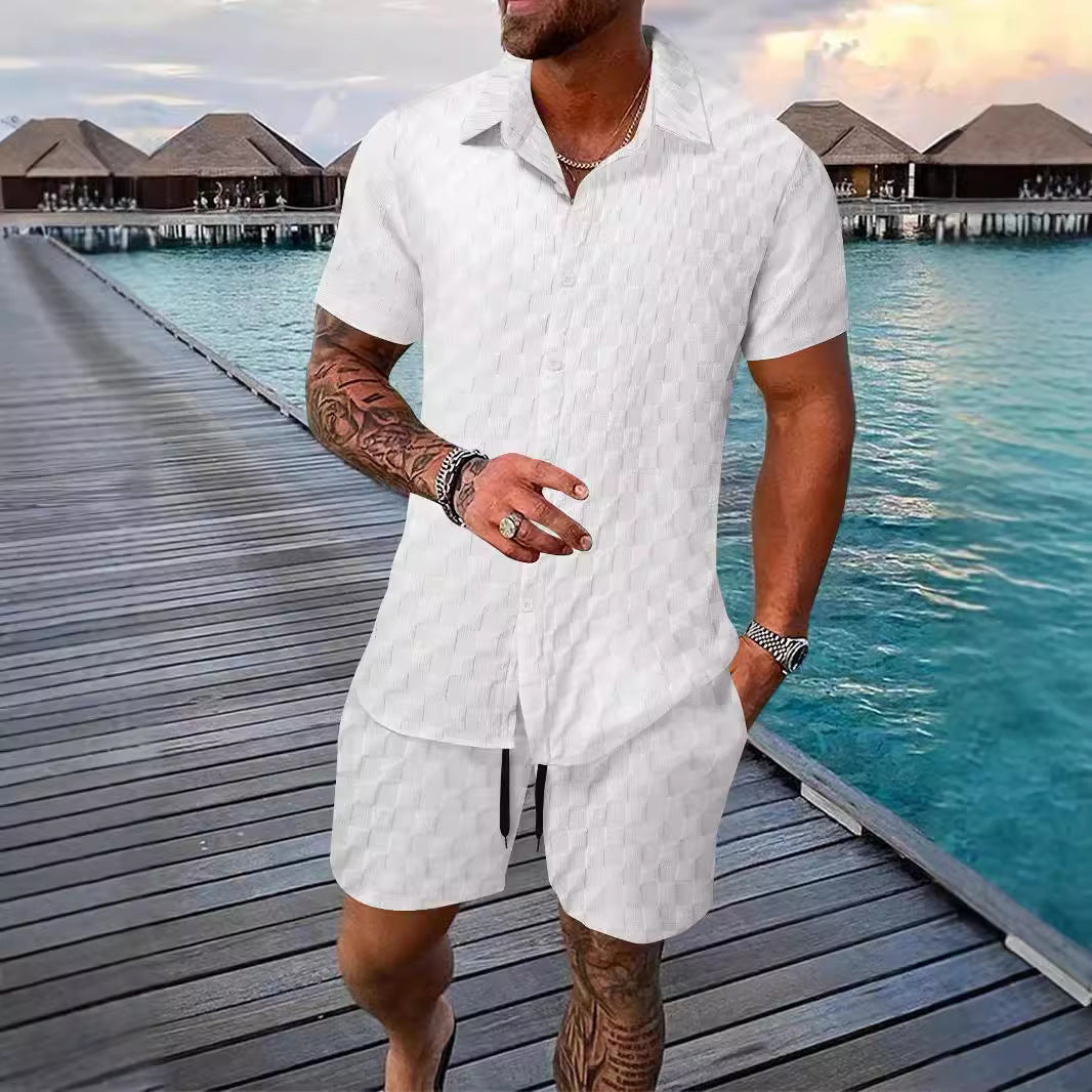 Men's Chemical Fiber Shirt Casual Suit