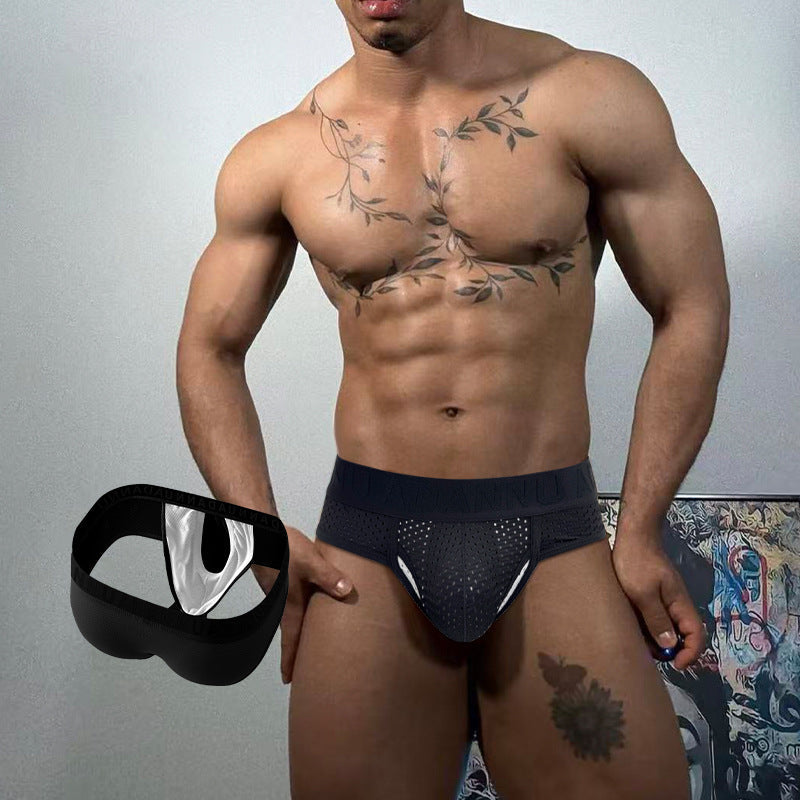 Bullet-detachable Sexy Mens Briefs Mesh Briefs